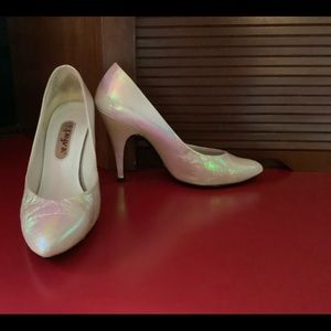 Iridescent White Heels